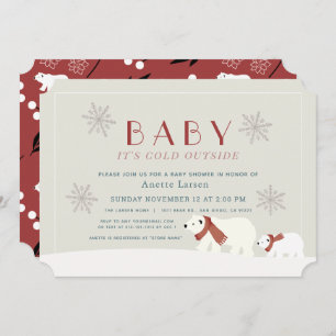 Convites Bebê É Frio Fora De Ursos Polares Chá