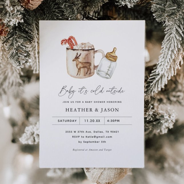 Convites Bebê É Frio Fora do Chá de fraldas Cozy Winter (Criador carregado)