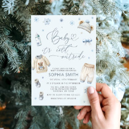 Convites Bebê é frio fora do Chá de fraldas de inverno
