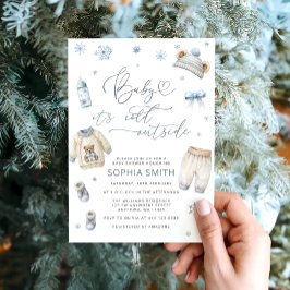 Convites Bebê é frio fora do Chá de fraldas de inverno