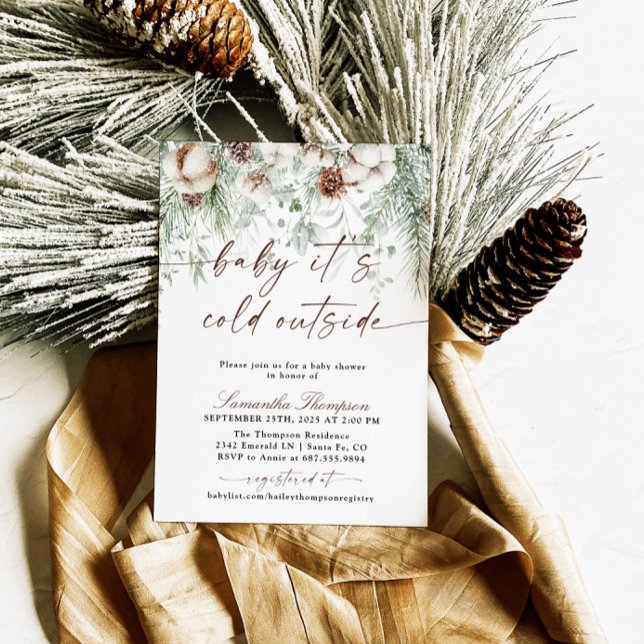 Convites Bebê É Frio Fora do Chá de fraldas de inverno (Criador carregado)