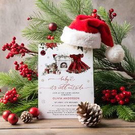 Convites Bebê é frio fora do Chá de fraldas de Natal