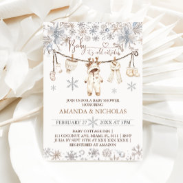 Convites Bebê é frio fora do Chá de fraldas de roupas de in