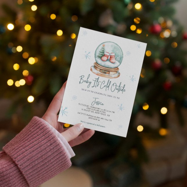 Convites Bebê É Frio Fora do Chá de fraldas do Globo de Nev (Criador carregado)