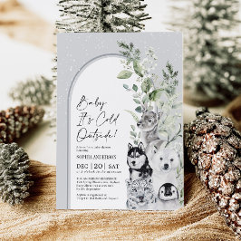 Convites Bebê É Frio Fora do Chá de fraldas dos Animais de