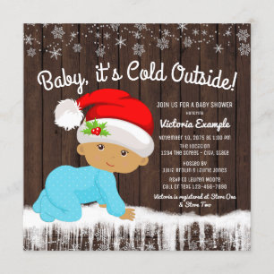 Convites Bebê é frio fora do Chá de fraldas étnico