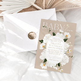 Convites Bebê Elegante no Chá de fraldas Bloom Daisy