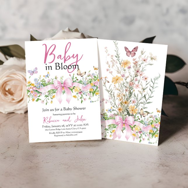 Convites Bebê em Blogue Arco Floral de Flor Selvagem (Criador carregado)