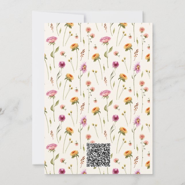 Convites Bebê em Blogue Flor Rosa Garota Rosa Chá de fralda (Verso)