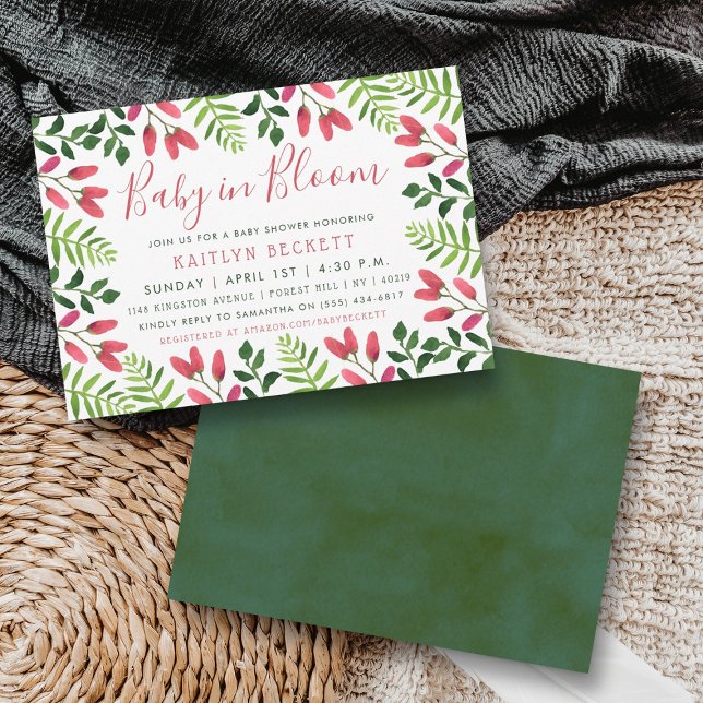 Convites Bebê Em Bloom Floral Chá de fraldas (Criador carregado)