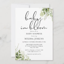 Bebê Em Bloom Greenery Chá de fraldas Floral