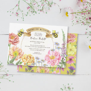 Convites Bebê em Bloom Honey Amarelo Chá de fraldas de Flor