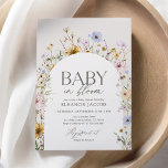 Convites Bebê em Bloomb Primavera, Chá de fraldas de flor s<br><div class="desc">Convide amigos e família para comemorar a chegada de um doce bebê com este elegante convite para o chá de fraldas de flor selvagem primavera,  que inclui flores silvestres a aquarela em tons pastel mudados.</div>