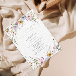 Convites Bebê em Chá de fraldas de flor selvagem