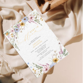 Convites Bebê em Chá de fraldas de flor selvagem