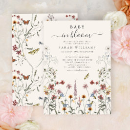 Convites Bebê Em Chá de fraldas De Flor Selvagem Com Cores