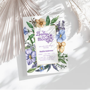 Convites Bebê em Chá de fraldas de Sangue - Cores de Água B