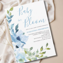 Bebê Em Chá de fraldas Floral Azul De Sangue