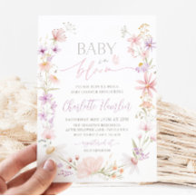 Bebê Em Chá de fraldas Floral De Flor Selvagem