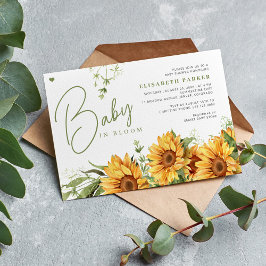 Convites Bebê em chá de fraldas floral neutro em termos de 