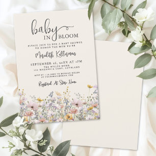 Convites Bebê em Flor Baby Shower de Flores Silvestres