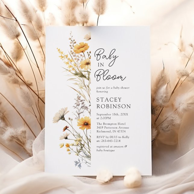 Convites Bebê em Flor Baby Shower de Flores Silvestres (Criador carregado)