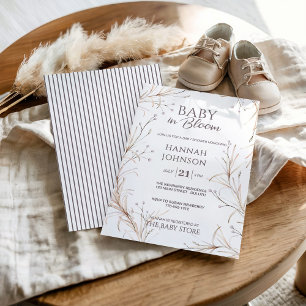 Convites Bebê em Flor Boho Neutro em Gênero