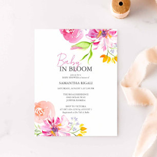 Convites Bebê em Flor Chuva de Água Floral no Banho