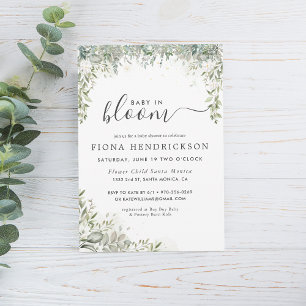 Convites Bebê em Flor Chuvada Floral Branca de Babá