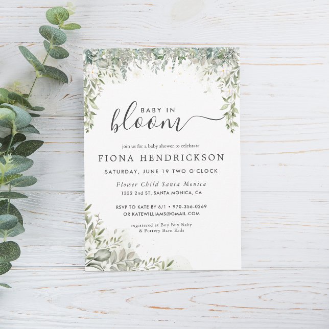 Convites Bebê em Flor | Chuvada Floral Branca de Babá (Criador carregado)