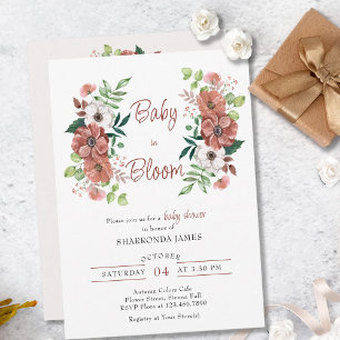 Convites Bebê em Flor Chuvas de Outono Baby Shower