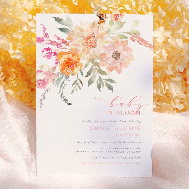 Convites Bebê em Flor | Chuveiro Floral de Primavera em Ros (Criador carregado)