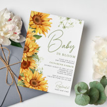 Bebê em flor de girassol elegante chá de bebê