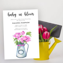 Bebê em flor Jarra de flores baby shower