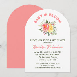 Convites Bebê Em Flores Florais De Sangue Chá de fraldas Bo