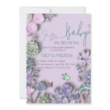 Bebê Em Lavanda De Sangue Chá de fraldas Floral Li