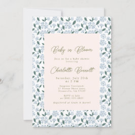 Convites Bebê Em Salga De Sangue E Chá de fraldas Floral Az