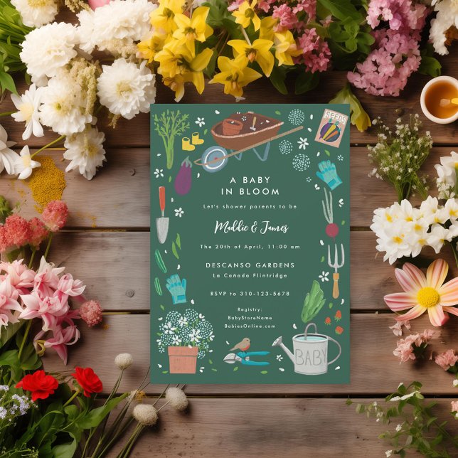 Convites Bebê Em Sangue Cultivando Chá de fraldas Da Famíli (Criador carregado)