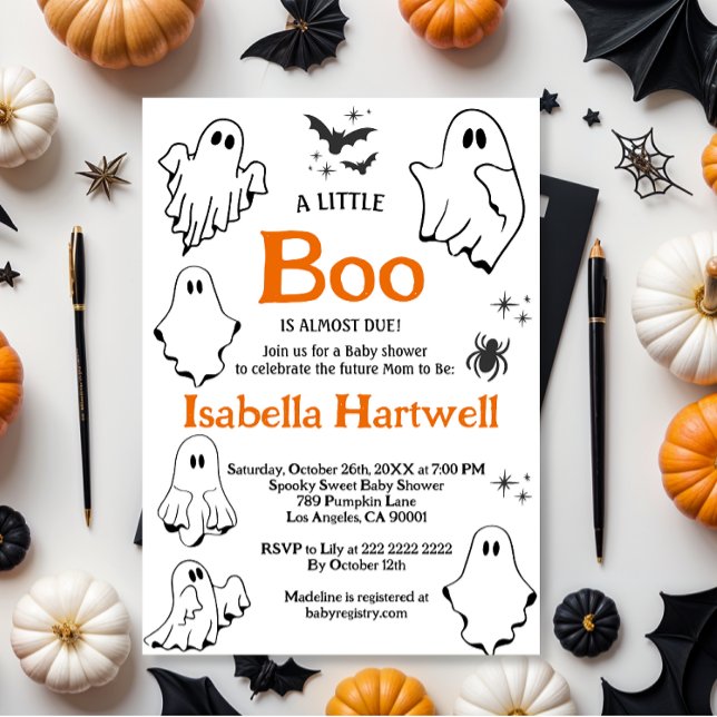 Convites Bebê Encantador a Caminho – Chá de Bebê de Hallowe (Criador carregado)