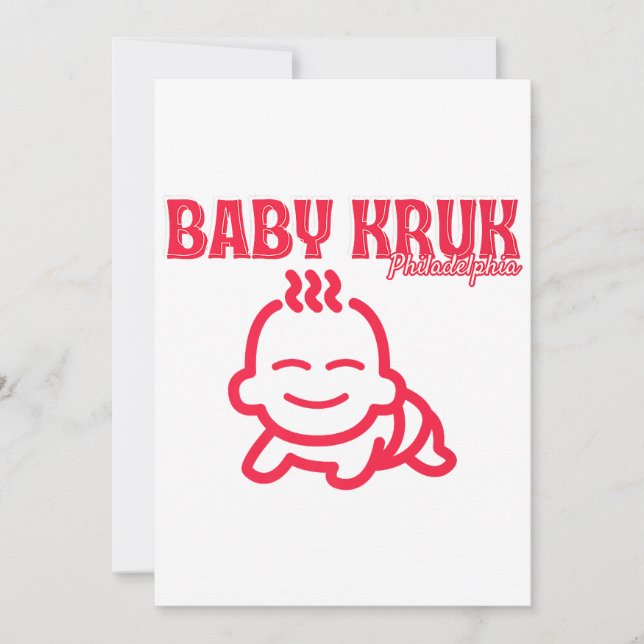 Convites Bebê Engraçado Kruk Philadelphia Premium  (Frente)