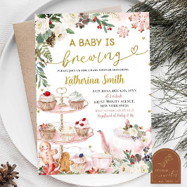 Convites Bebê está Cozinhando Chá de Natal de Inverno Baby