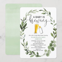 Convites Bebê está criando casais verdes chá de fraldas