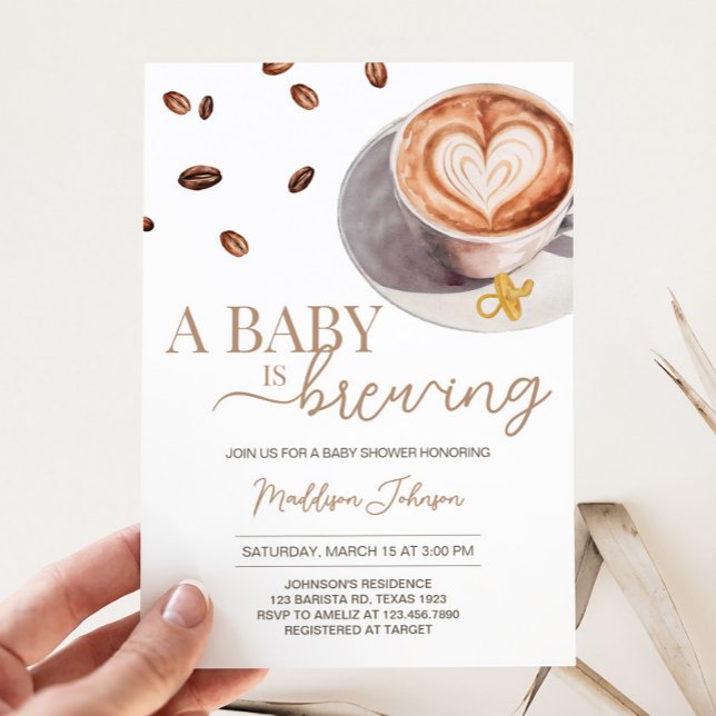 Convites Bebê está criando Chá de fraldas de café (Coffee Bean Baby is Brewing Baby Shower Invitation )