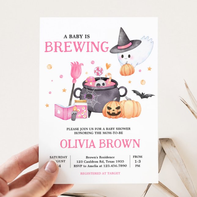 Convites Bebê está criando Chá de fraldas de Dia das Bruxas (Baby is Brewing Invitation
)