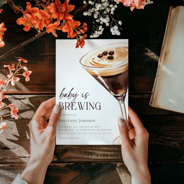 Convites Bebê está criando Chá de fraldas Espresso Martini (Criador carregado)