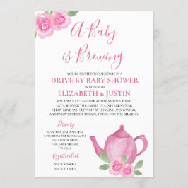 Convites Bebê está criando chaleira rosa dirigindo por Chá