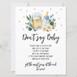 Convites Bebê está criando verde Não diga jogo de bebê
