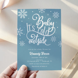 Convites Bebê, está frio fora Chá de fraldas azul roxo