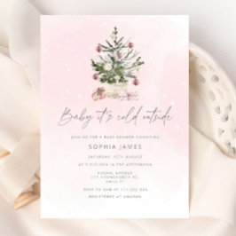 Convites Bebê está frio fora do chá de fraldas da menina de