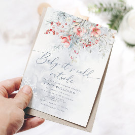 Convites Bebê está frio fora do chá de fraldas de Snow Berr